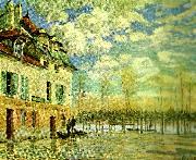 Alfred Sisley oversvamning i port oil painting reproduction